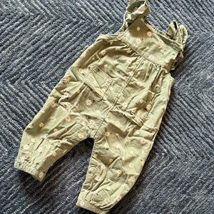 Floral Green Kids Overalls